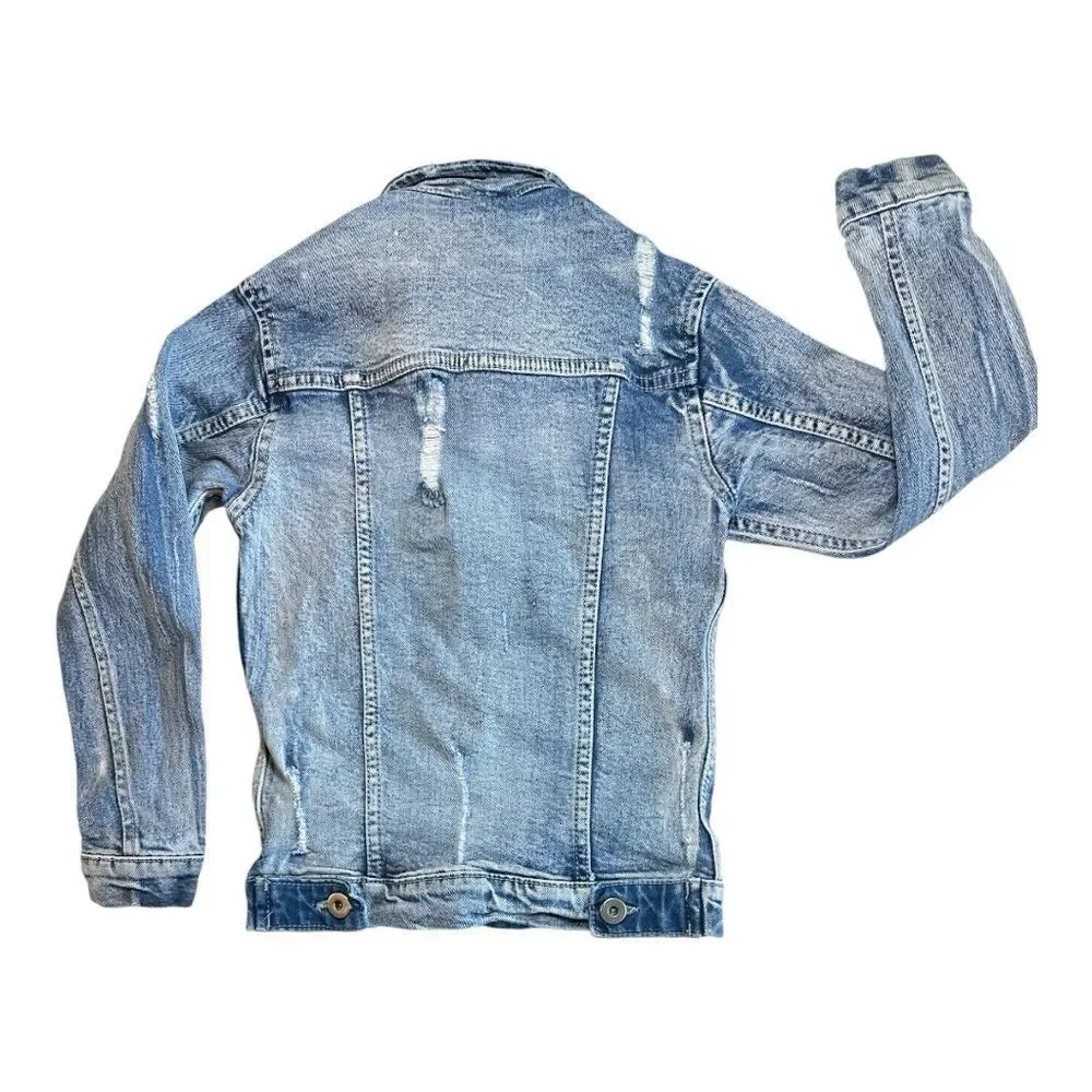 Bundle of 3 Girls-Distressed Jean Jacket Size 6, Corduroy Jacket & Dress Size 5